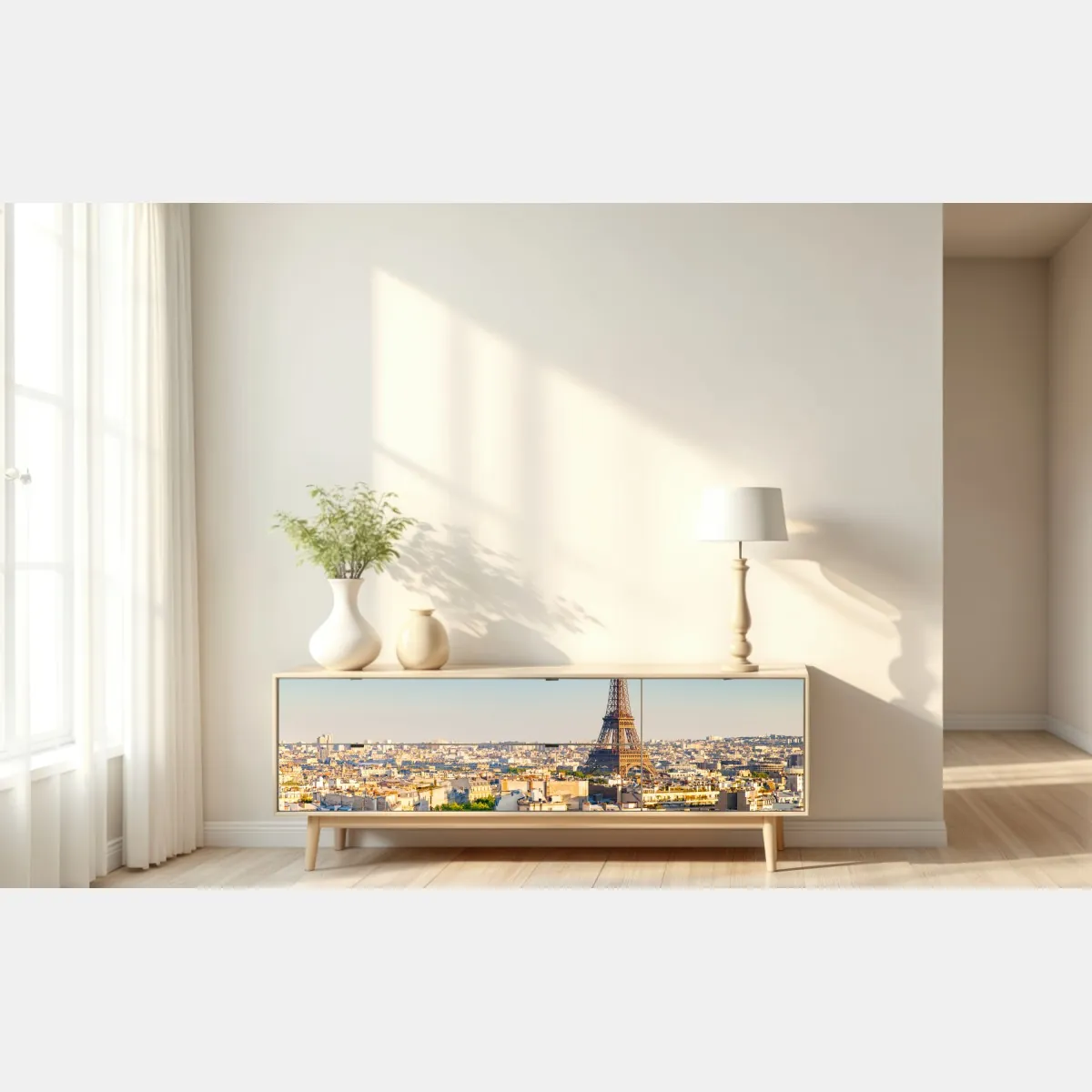 Naklejka repozycjonowalna panorama Paryża z Wieżą Eiffla – Wallissimo® Naklejka repozycjonowalna panorama Paryża z Wieżą Eiffla – Wallissimo®