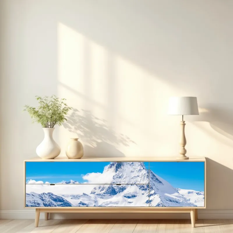 Naklejka repozycjonowalna luksusowa niebiesko-złota abstrakcja fluidalna – Wallissimo®