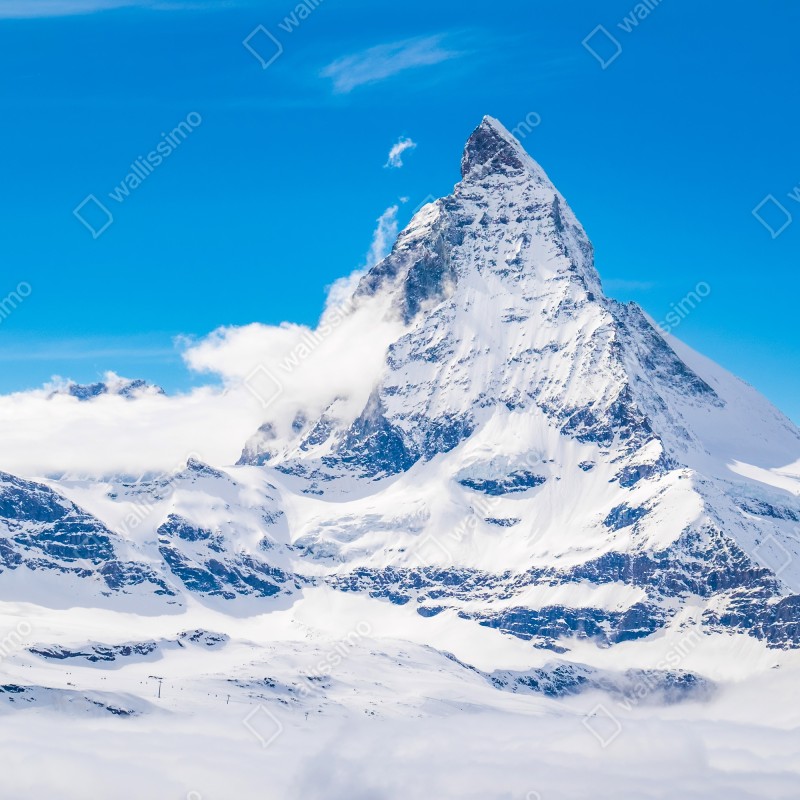 Naklejka repozycjonowalna Matterhorn w całej okazałości z Gornergrat – Wallissimo® Naklejka repozycjonowalna Matterhorn w całej okazałości z Gornergrat – Wallissimo®