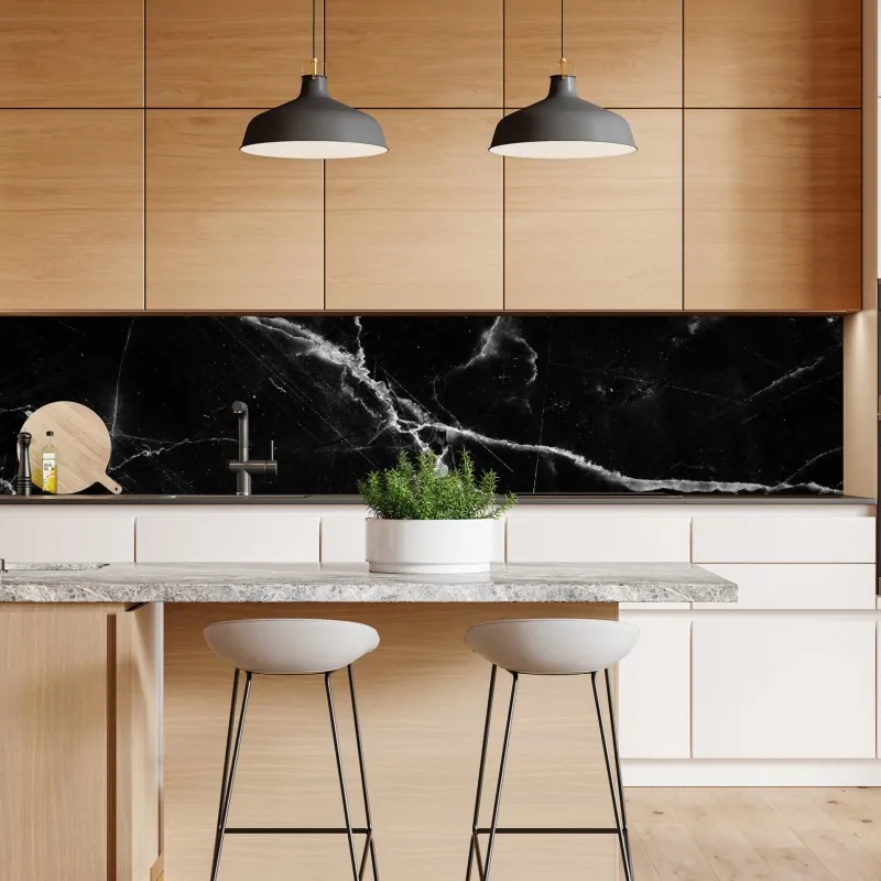 Naklejka repozycjonowalna granatowy geometryczny wzór sześcianów – Wallissimo®