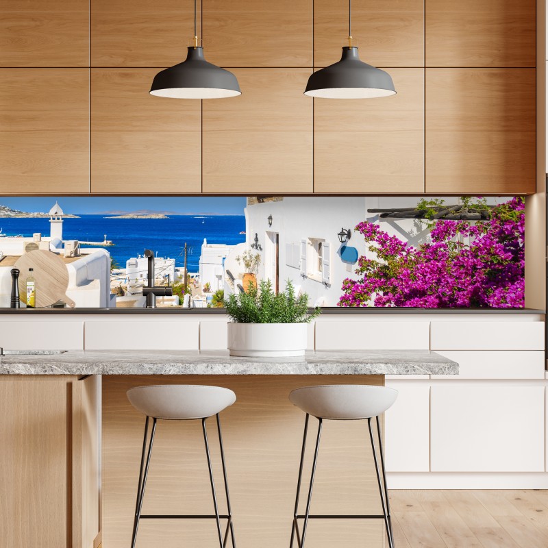 Naklejka repozycjonowalna słoneczna uliczka w Mykonos – Wallissimo® Naklejka repozycjonowalna słoneczna uliczka w Mykonos – Wallissimo®