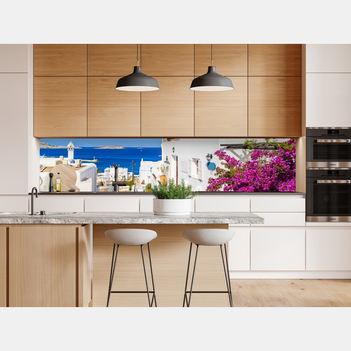 Naklejka repozycjonowalna słoneczna uliczka w Mykonos – Wallissimo® Naklejka repozycjonowalna słoneczna uliczka w Mykonos – Wallissimo®