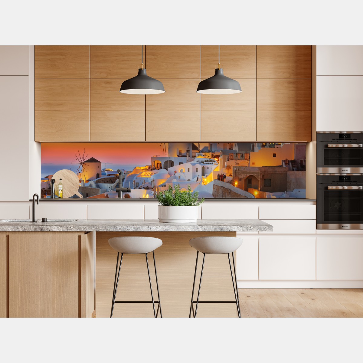 Naklejka repozycjonowalna złoty zachód słońca w Oia, Santorini – Wallissimo® Naklejka repozycjonowalna złoty zachód słońca w Oia, Santorini – Wallissimo®