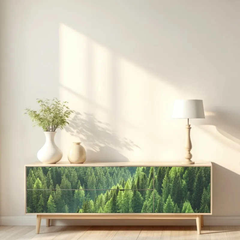 Naklejka repozycjonowalna bujna zielona panorama lasu – Wallissimo® Naklejka repozycjonowalna bujna zielona panorama lasu – Wallissimo®