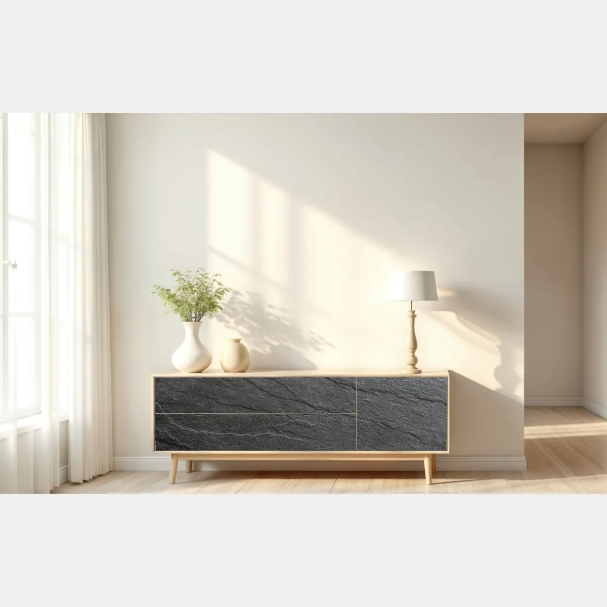 Naklejka repozycjonowalna ciemna tekstura łupka – Wallissimo® Naklejka repozycjonowalna ciemna tekstura łupka – Wallissimo®