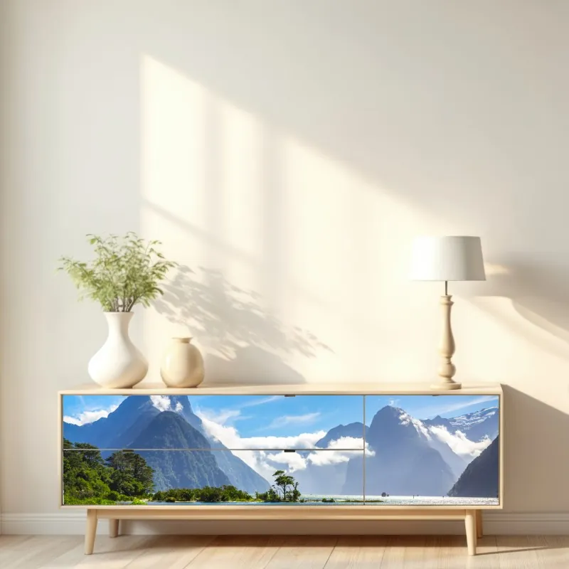 Naklejka repozycjonowalna tropikalny wzór z tukanem i kwiatami – Wallissimo®