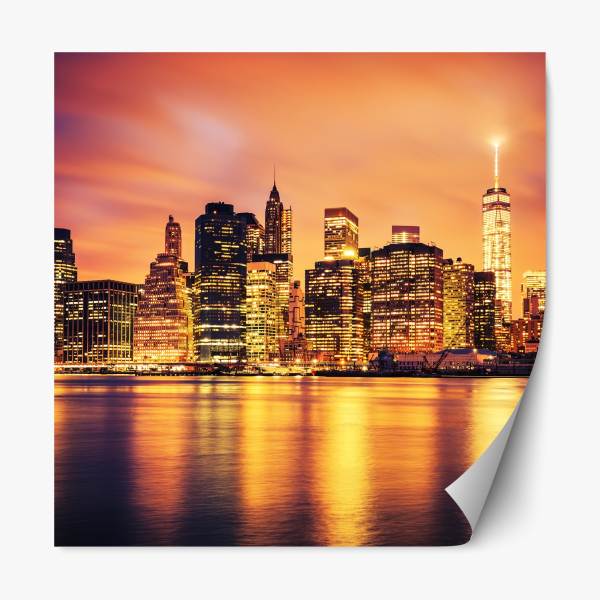 Repositionable sticker New York skyline at sunset