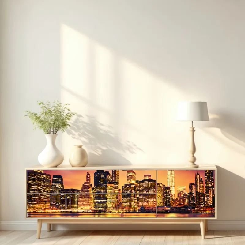 Naklejka repozycjonowalna abstrakcyjny wzór złotych fal – Wallissimo®