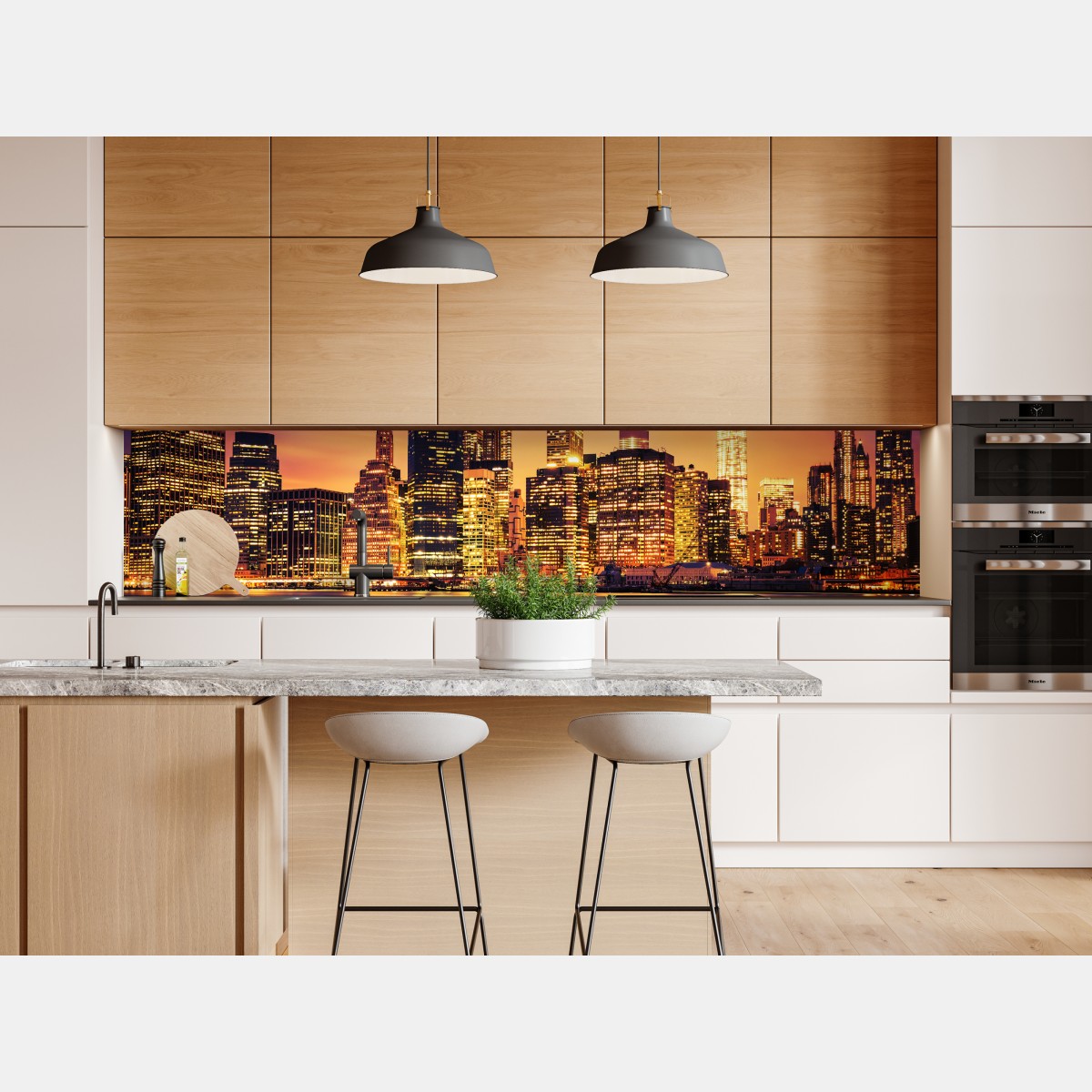Naklejka repozycjonowalna Nowy Jork panorama o zachodzie słońca – Wallissimo® Naklejka repozycjonowalna Nowy Jork panorama o zachodzie słońca – Wallissimo®