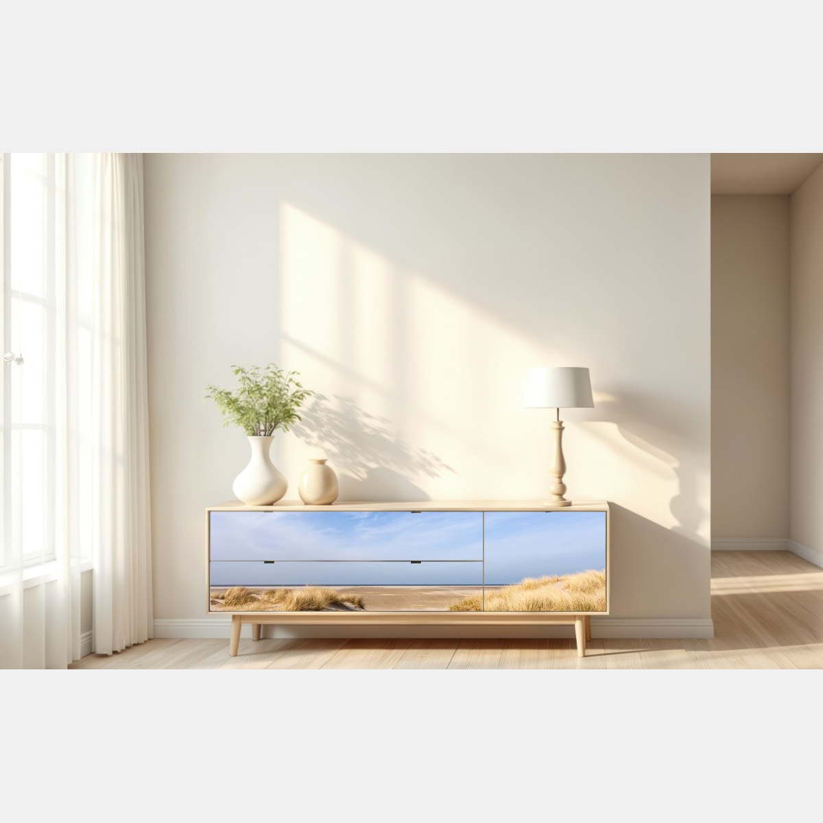 Naklejka repozycjonowalna spokojne wydmy na wybrzeżu Niemiec – Wallissimo® Naklejka repozycjonowalna spokojne wydmy na wybrzeżu Niemiec – Wallissimo®