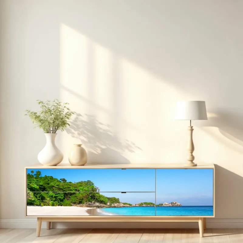 Naklejka repozycjonowalna zabawny wzór gepardów na turkusowym tle – Wallissimo®