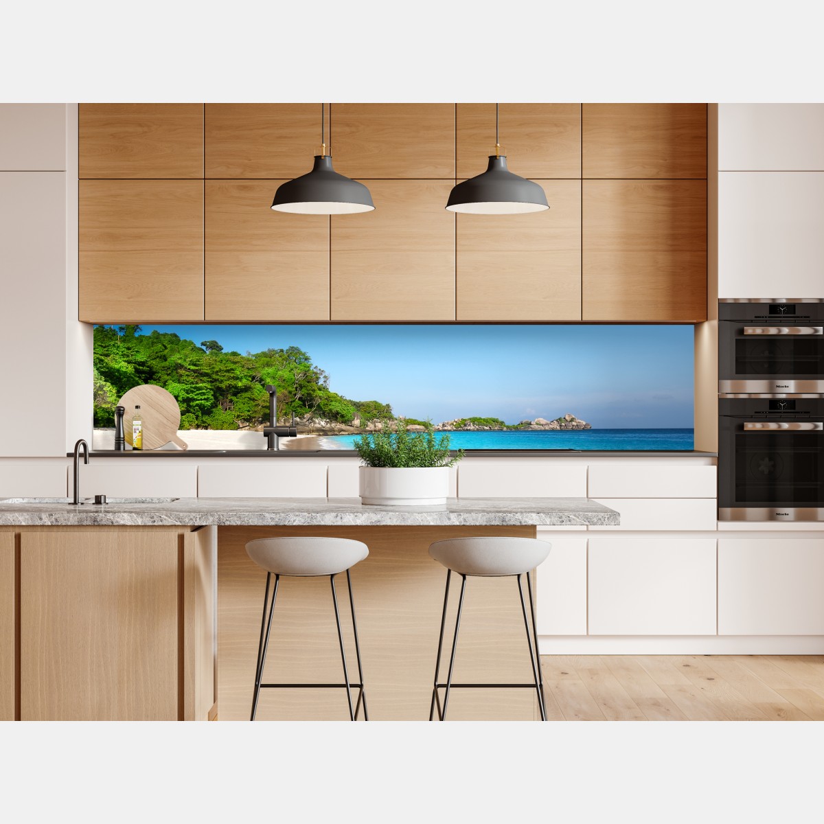 Naklejka repozycjonowalna tropikalna plaża z białym piaskiem – Wallissimo® Naklejka repozycjonowalna tropikalna plaża z białym piaskiem – Wallissimo®