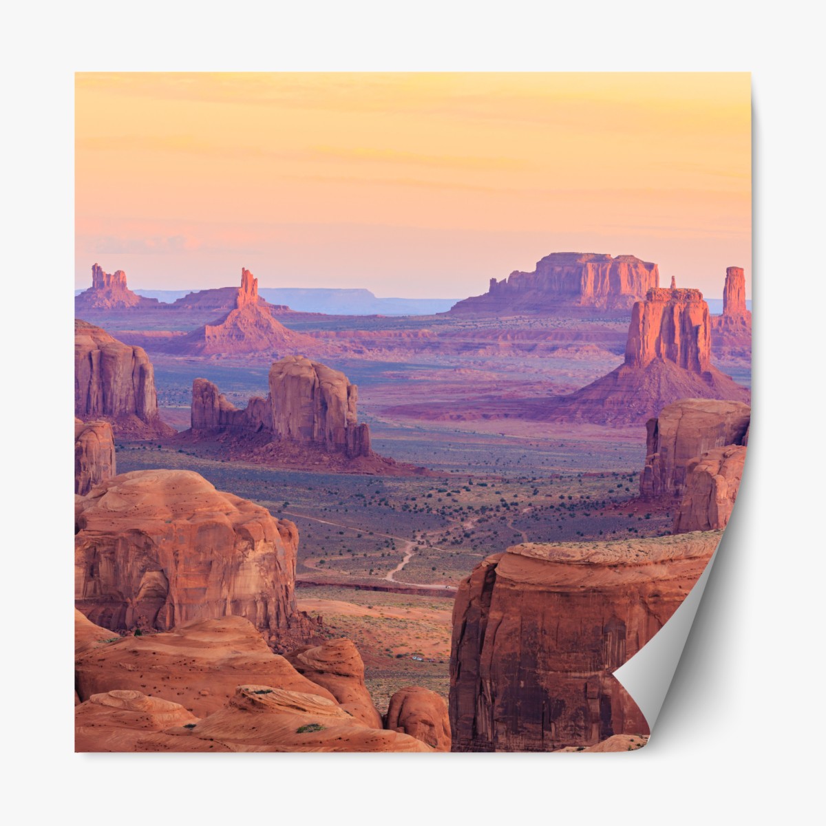 Repositionable sticker Monument Valley desert sunset panorama