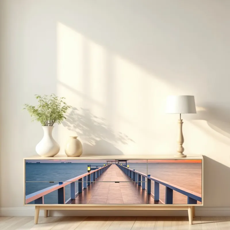 Naklejka repozycjonowalna most Brooklyński i panorama Manhattanu nocą – Wallissimo®