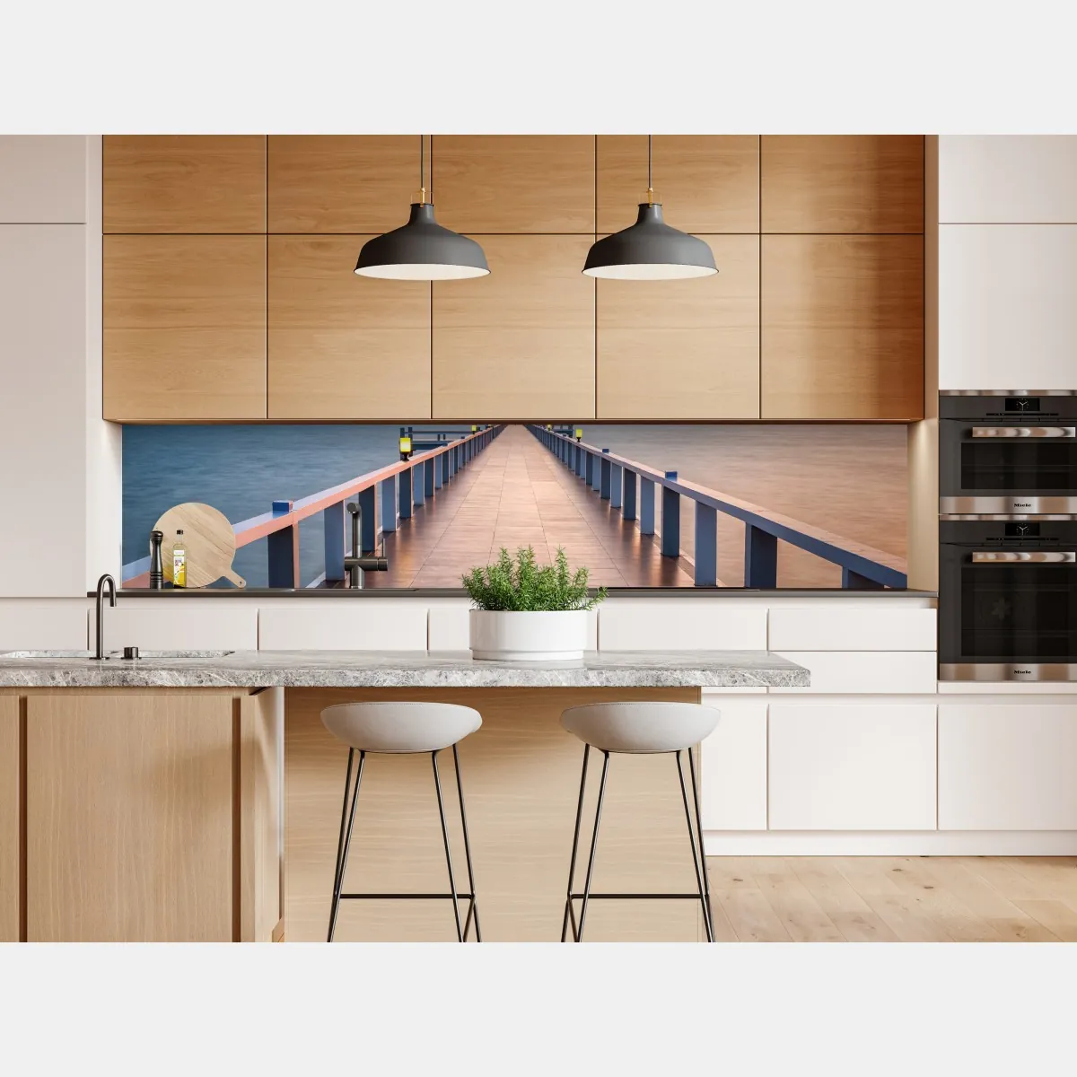 Naklejka repozycjonowalna molo o zachodzie słońca – Wallissimo® Naklejka repozycjonowalna molo o zachodzie słońca – Wallissimo®