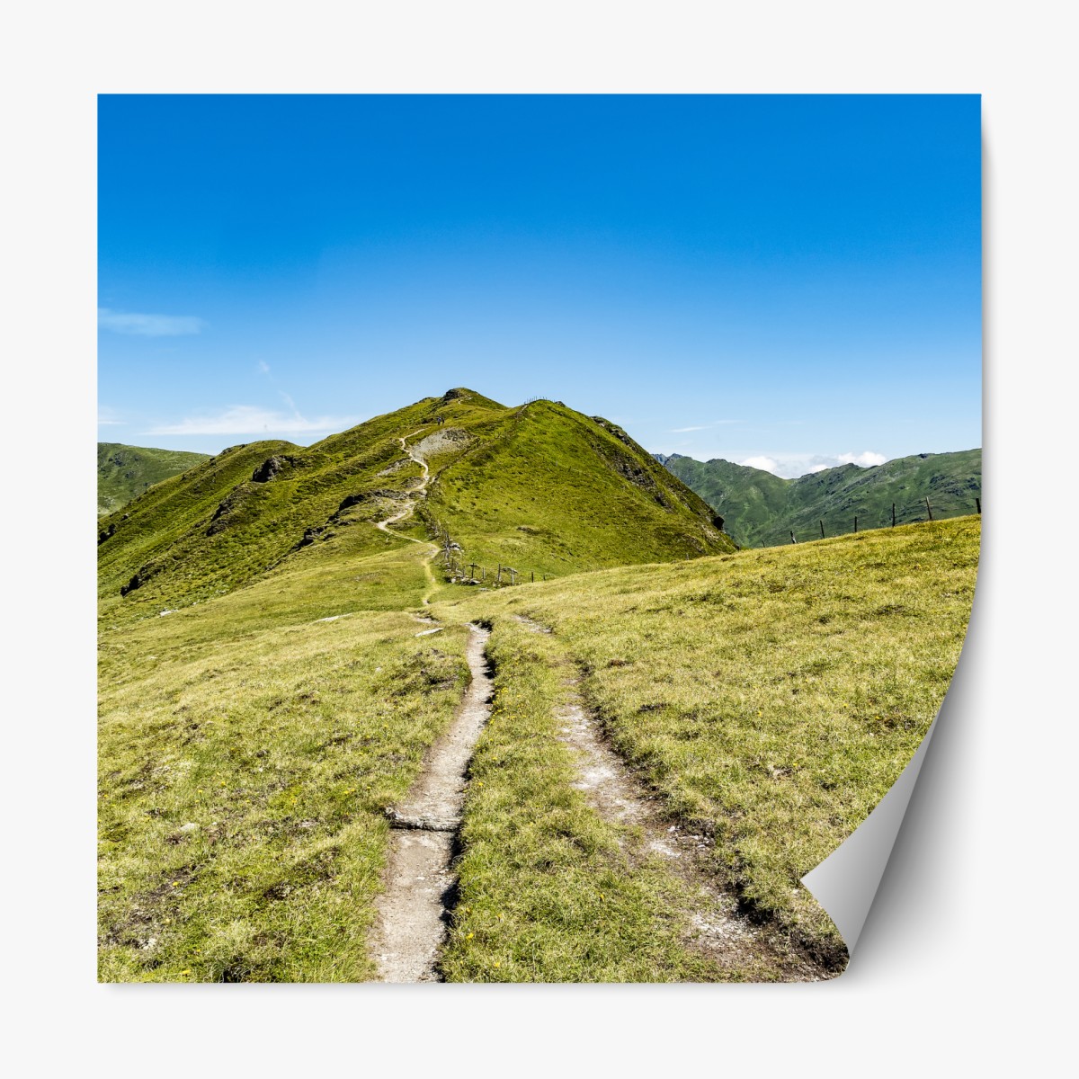 Repositionable sticker winding hiking trail in Zillertal Alps