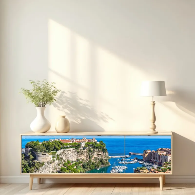 Naklejka repozycjonowalna panorama portu Monte Carlo – Wallissimo® Naklejka repozycjonowalna panorama portu Monte Carlo – Wallissimo®