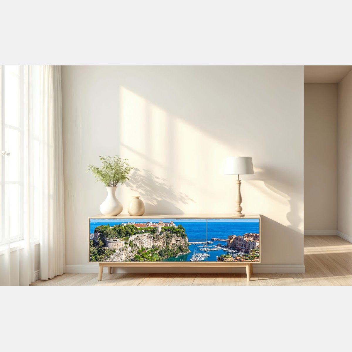 Naklejka repozycjonowalna panorama portu Monte Carlo – Wallissimo® Naklejka repozycjonowalna panorama portu Monte Carlo – Wallissimo®