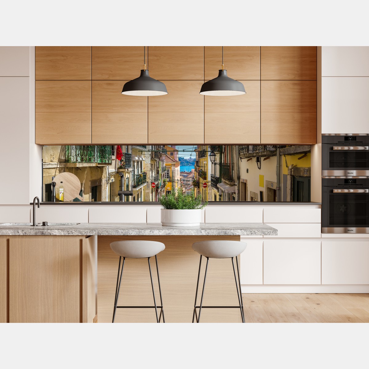 Naklejka repozycjonowalna stara ulica w Lizbonie w słoneczny dzień – Wallissimo® Naklejka repozycjonowalna stara ulica w Lizbonie w słoneczny dzień – Wallissimo®