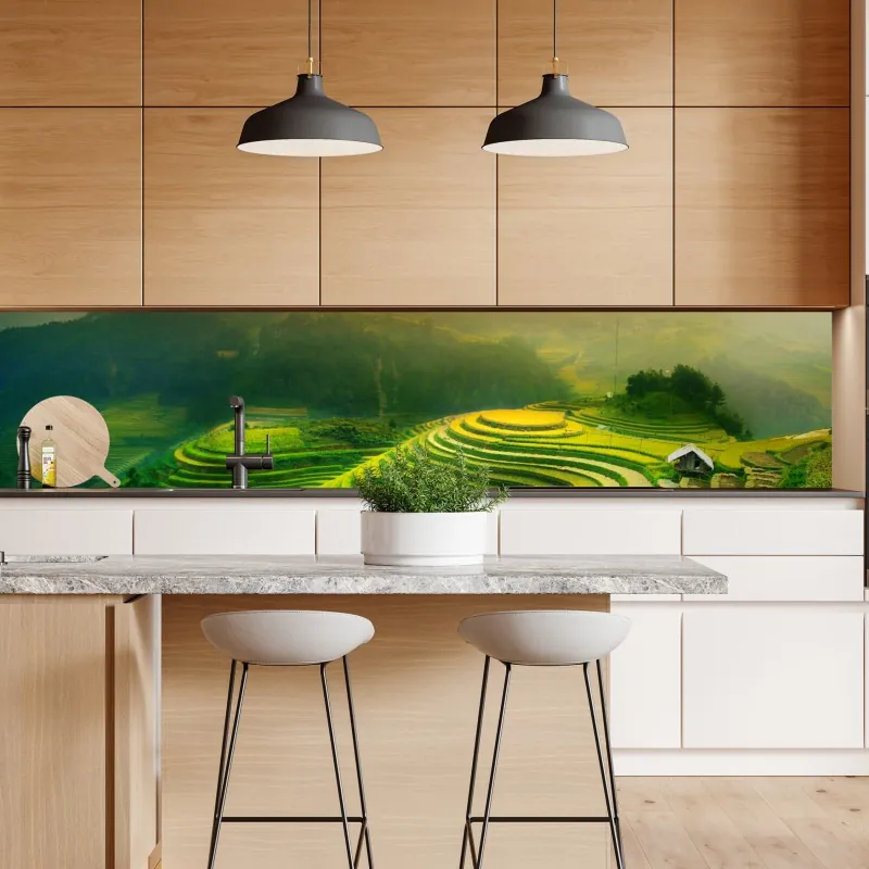 Naklejka repozycjonowalna akwarelowe liście eukaliptusa na ciemnym tle – Wallissimo®