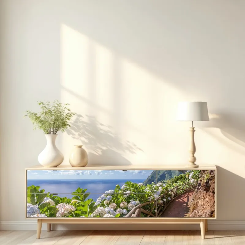 Naklejka repozycjonowalna akwarelowy wzór z ptakami i różami – Wallissimo®