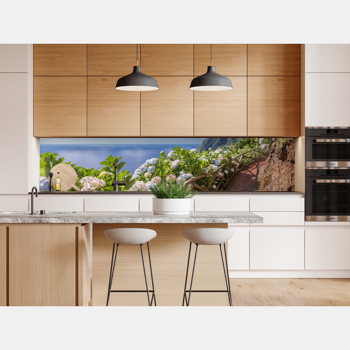 Naklejka repozycjonowalna ścieżka nadmorska z hortensjami, São Miguel, Azory – Wallissimo® Naklejka repozycjonowalna ścieżka nadmorska z hortensjami, São Miguel, Azory – Wallissimo®