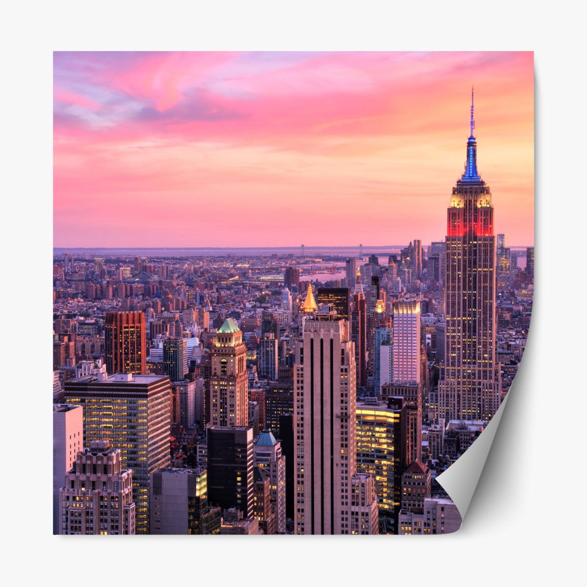 Repositionable sticker New York skyline at sunset