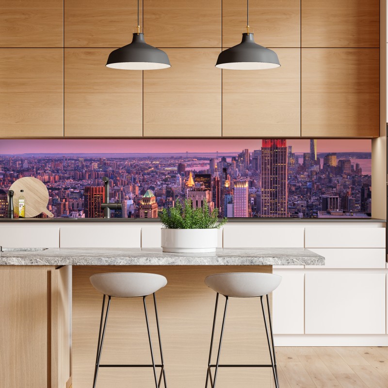 Naklejka repozycjonowalna Nowy Jork panorama miasta o zachodzie słońca – Wallissimo® Naklejka repozycjonowalna Nowy Jork panorama miasta o zachodzie słońca – Wallissimo®