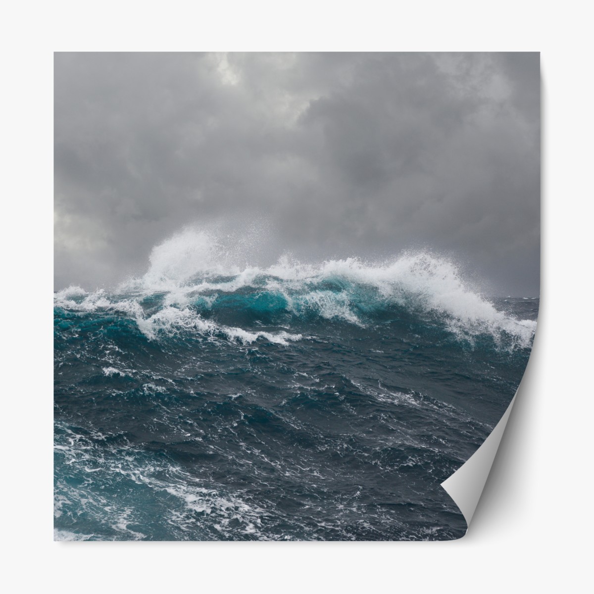 Repositionable sticker stormy sea with crashing waves