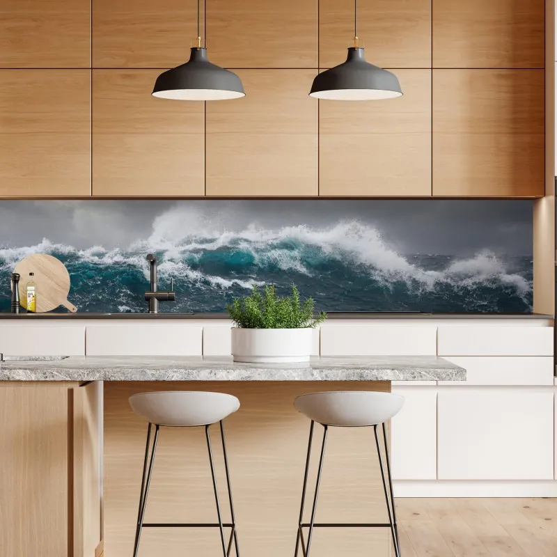 Naklejka repozycjonowalna burzliwe morze z rozbijającymi się falami – Wallissimo® Naklejka repozycjonowalna burzliwe morze z rozbijającymi się falami – Wallissimo®