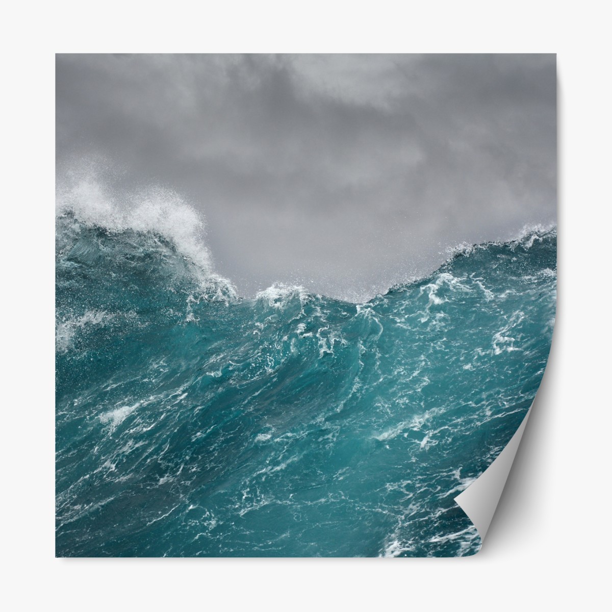 Repositionable sticker turbulent turquoise ocean waves