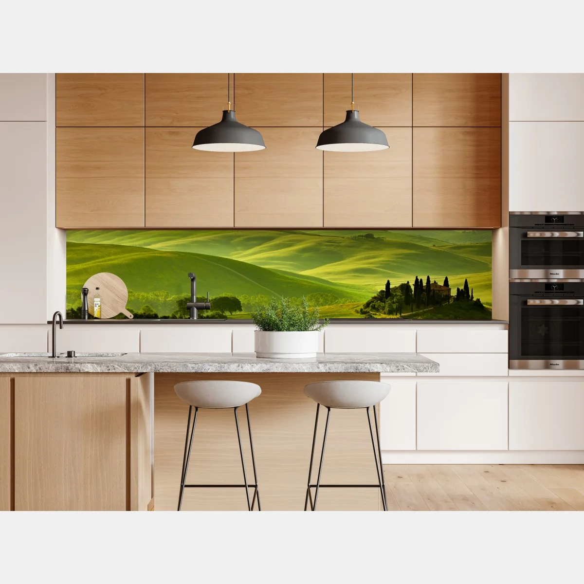 Naklejka repozycjonowalna Toskania zielone wzgórza – Wallissimo® Naklejka repozycjonowalna Toskania zielone wzgórza – Wallissimo®