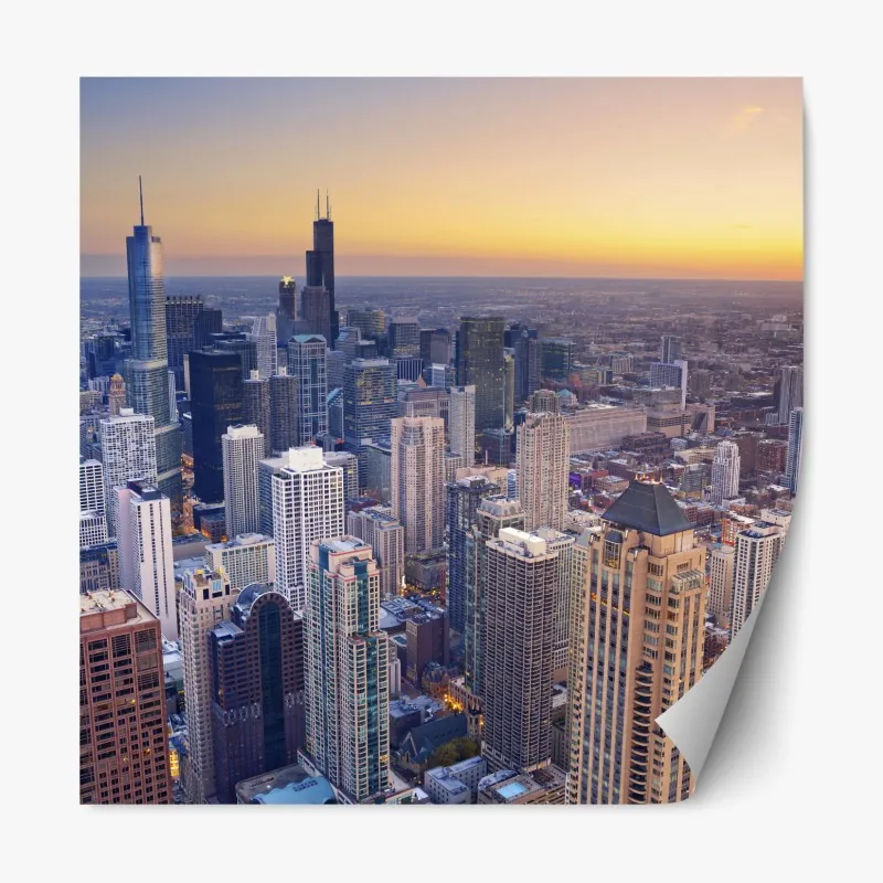 Naklejka repozycjonowalna mistyczny portret w złocie i błękicie – Wallissimo®