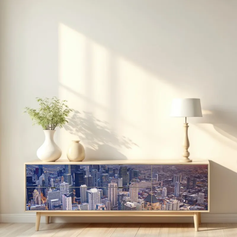 Naklejka repozycjonowalna mistyczny portret w złocie i błękicie – Wallissimo®