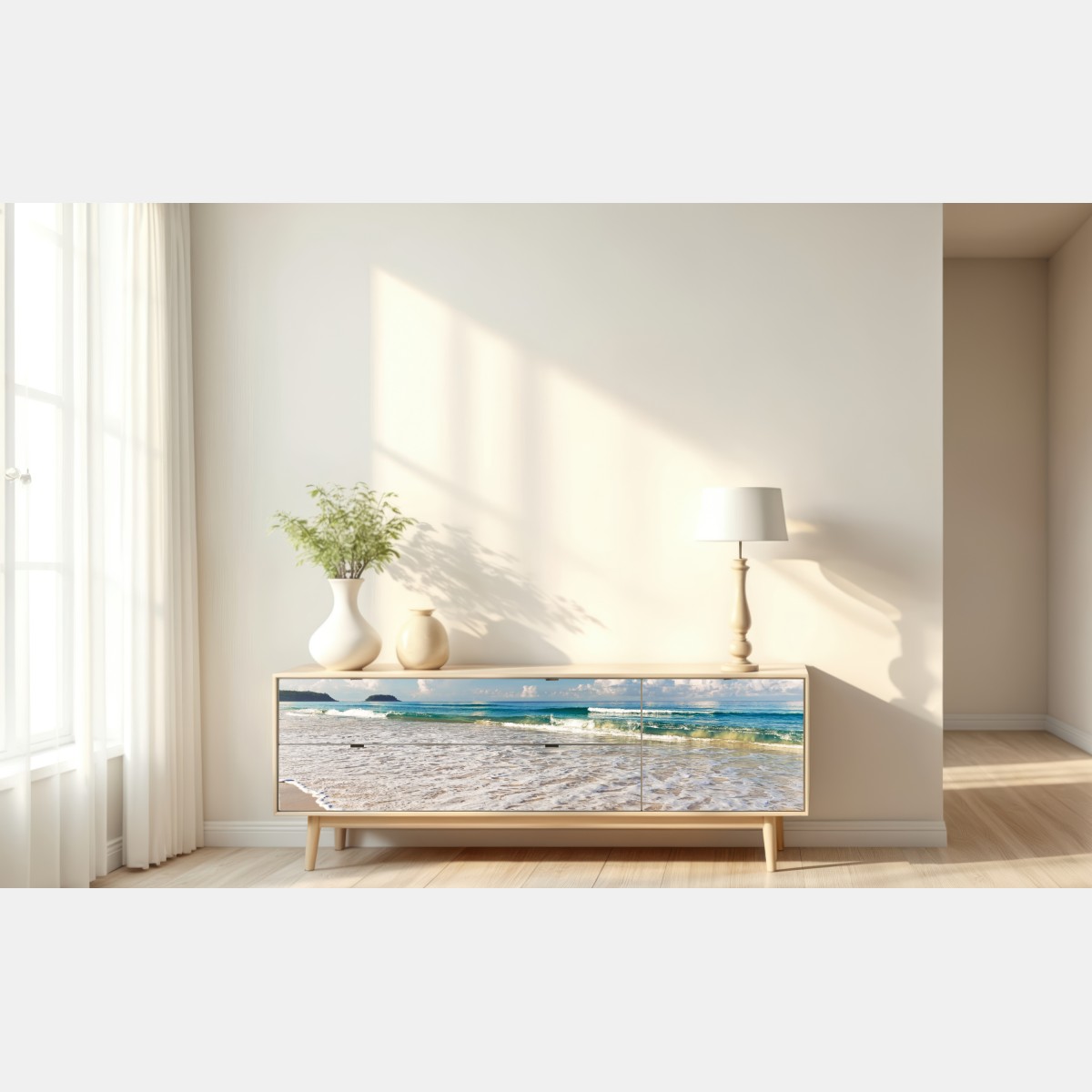 Naklejka repozycjonowalna plaża Karon, Phuket poranek spokoju – Wallissimo® Naklejka repozycjonowalna plaża Karon, Phuket poranek spokoju – Wallissimo®