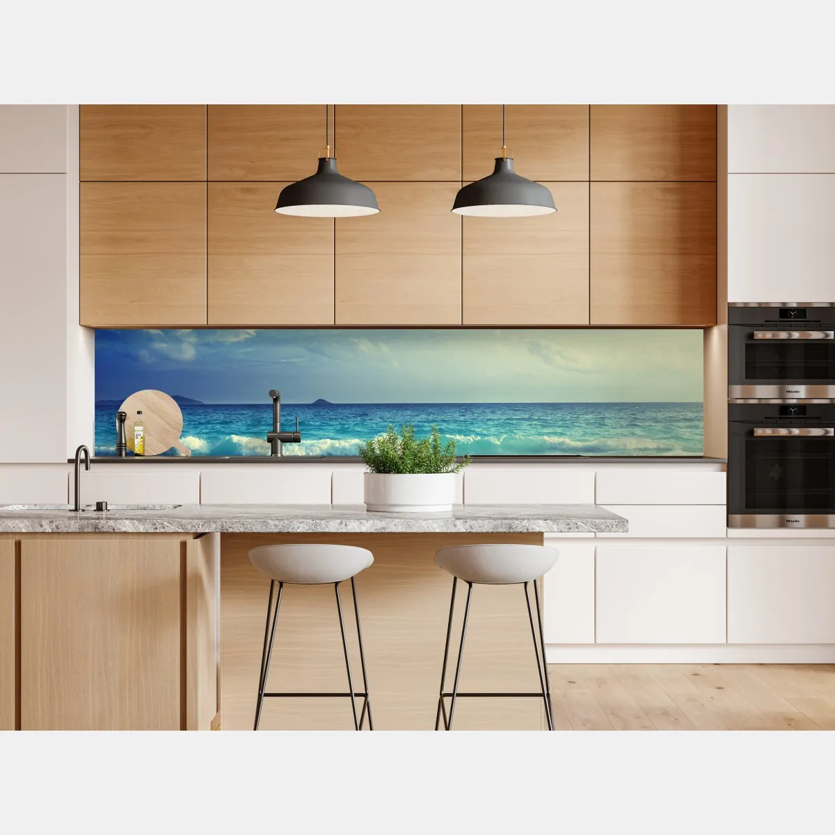 Naklejka repozycjonowalna plaża na Seszelach o zachodzie słońca – Wallissimo® Naklejka repozycjonowalna plaża na Seszelach o zachodzie słońca – Wallissimo®