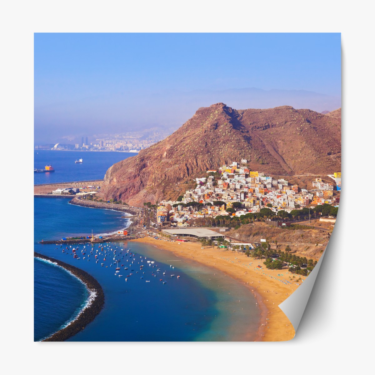 Repositionable sticker beachscape of Playa de Las Teresitas, Tenerife