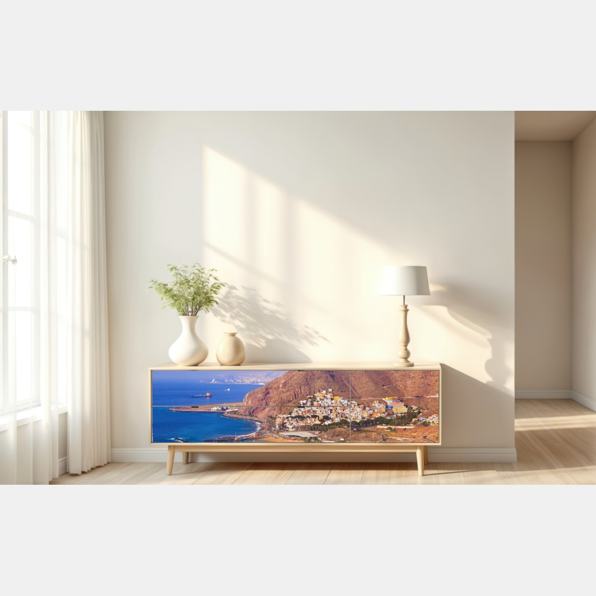 Naklejka repozycjonowalna plażowy pejzaż Playa de Las Teresitas, Teneryfa – Wallissimo® Naklejka repozycjonowalna plażowy pejzaż Playa de Las Teresitas, Teneryfa – Wallissimo®