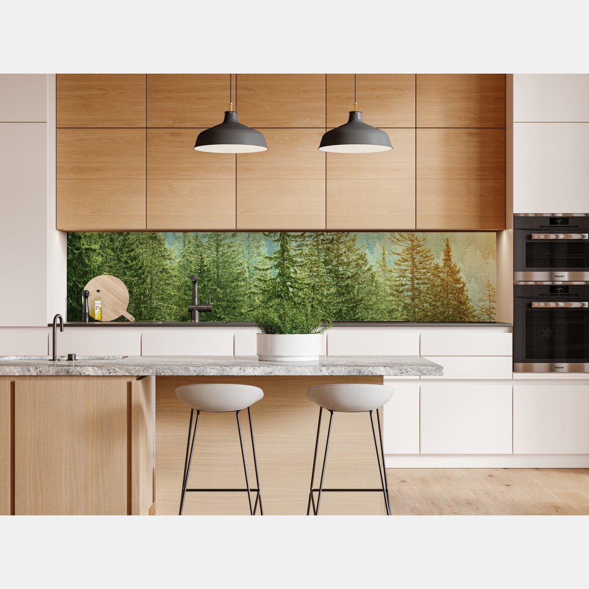 Naklejka repozycjonowalna słoneczny las iglasty – Wallissimo® Naklejka repozycjonowalna słoneczny las iglasty – Wallissimo®