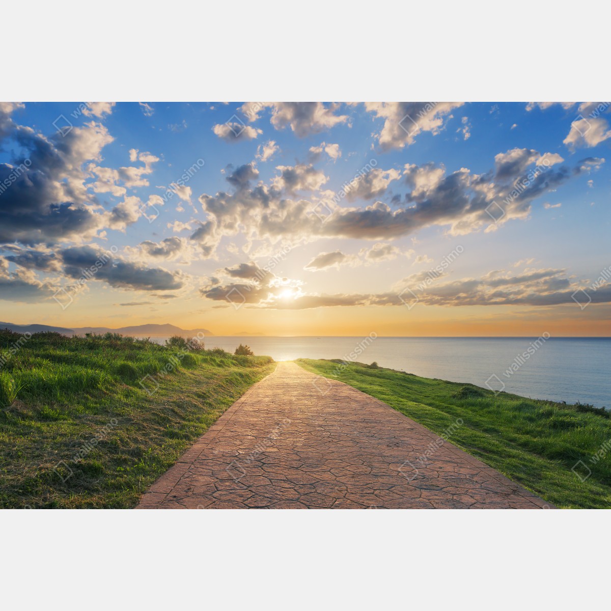 Naklejka repozycjonowalna ścieżka nad morzem o wschodzie słońca – Wallissimo® Naklejka repozycjonowalna ścieżka nad morzem o wschodzie słońca – Wallissimo®