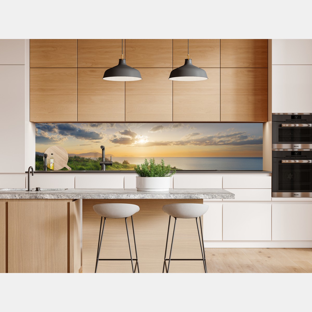 Naklejka repozycjonowalna ścieżka nad morzem o wschodzie słońca – Wallissimo® Naklejka repozycjonowalna ścieżka nad morzem o wschodzie słońca – Wallissimo®