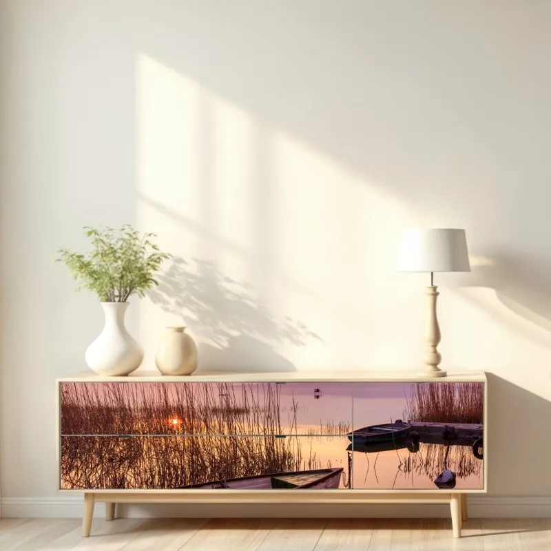 Naklejka repozycjonowalna akwarelowy wzór liści monstery – Wallissimo®