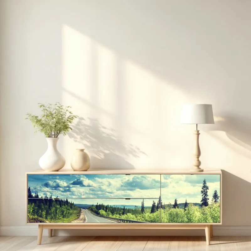 Naklejka repozycjonowalna akwarelowy wzór liści monstery – Wallissimo®