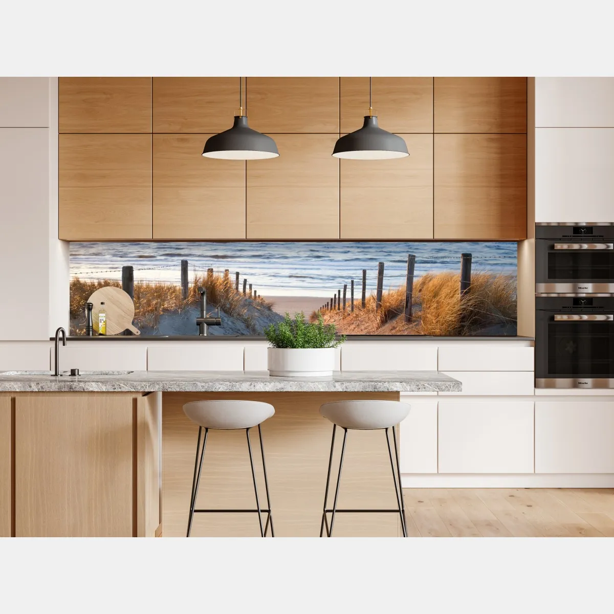 Naklejka repozycjonowalna ścieżka o zachodzie słońca nad Morzem Północnym, Holandia – Wallissimo® Naklejka repozycjonowalna ścieżka o zachodzie słońca nad Morzem Północnym, Holandia – Wallissimo®