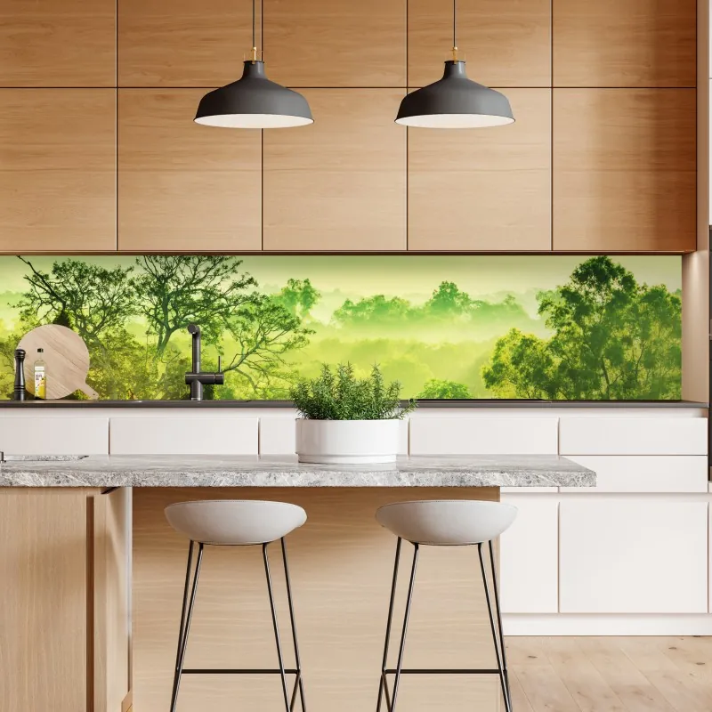 Naklejka repozycjonowalna bujny tropikalny krajobraz dżungli – Wallissimo® Naklejka repozycjonowalna bujny tropikalny krajobraz dżungli – Wallissimo®