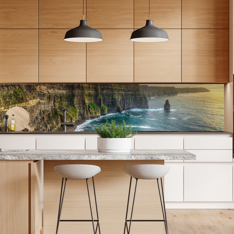 Naklejka repozycjonowalna dramatyczne klify wybrzeża o zachodzie słońca – Wallissimo® Naklejka repozycjonowalna dramatyczne klify wybrzeża o zachodzie słońca – Wallissimo®