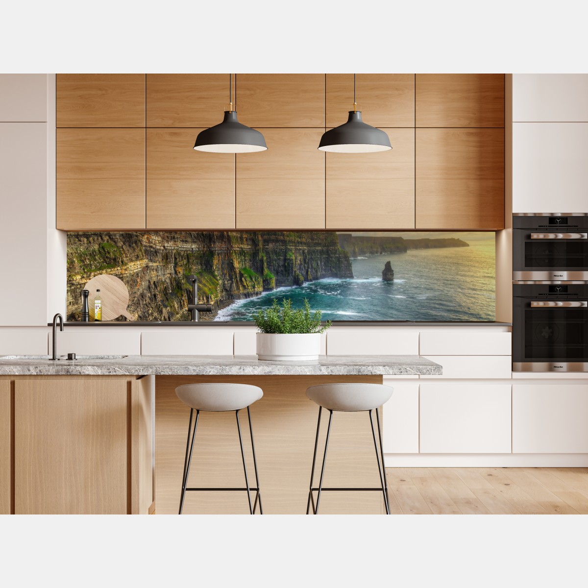 Naklejka repozycjonowalna dramatyczne klify wybrzeża o zachodzie słońca – Wallissimo® Naklejka repozycjonowalna dramatyczne klify wybrzeża o zachodzie słońca – Wallissimo®