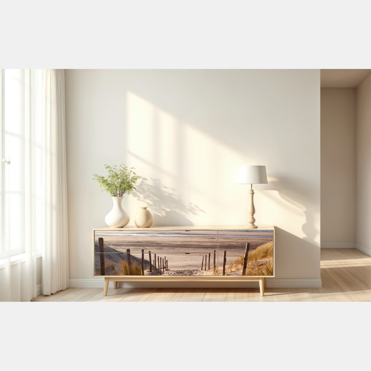 Naklejka repozycjonowalna słoneczna ścieżka nad Morzem Północnym – Wallissimo® Naklejka repozycjonowalna słoneczna ścieżka nad Morzem Północnym – Wallissimo®