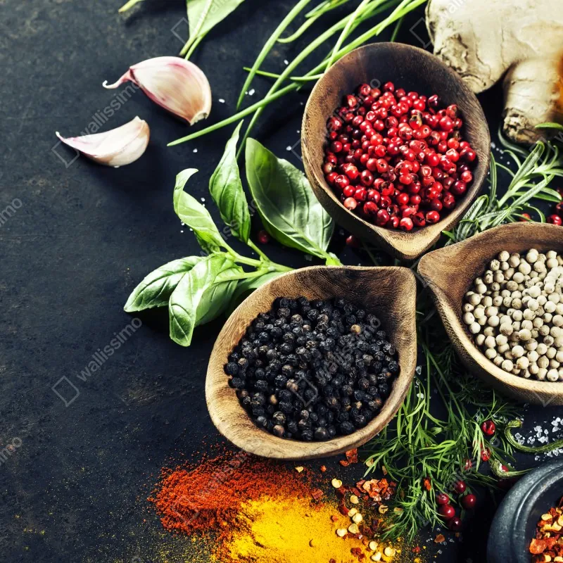 Naklejka repozycjonowalna żywe przyprawy i świeże zioła – Wallissimo® Naklejka repozycjonowalna żywe przyprawy i świeże zioła – Wallissimo®