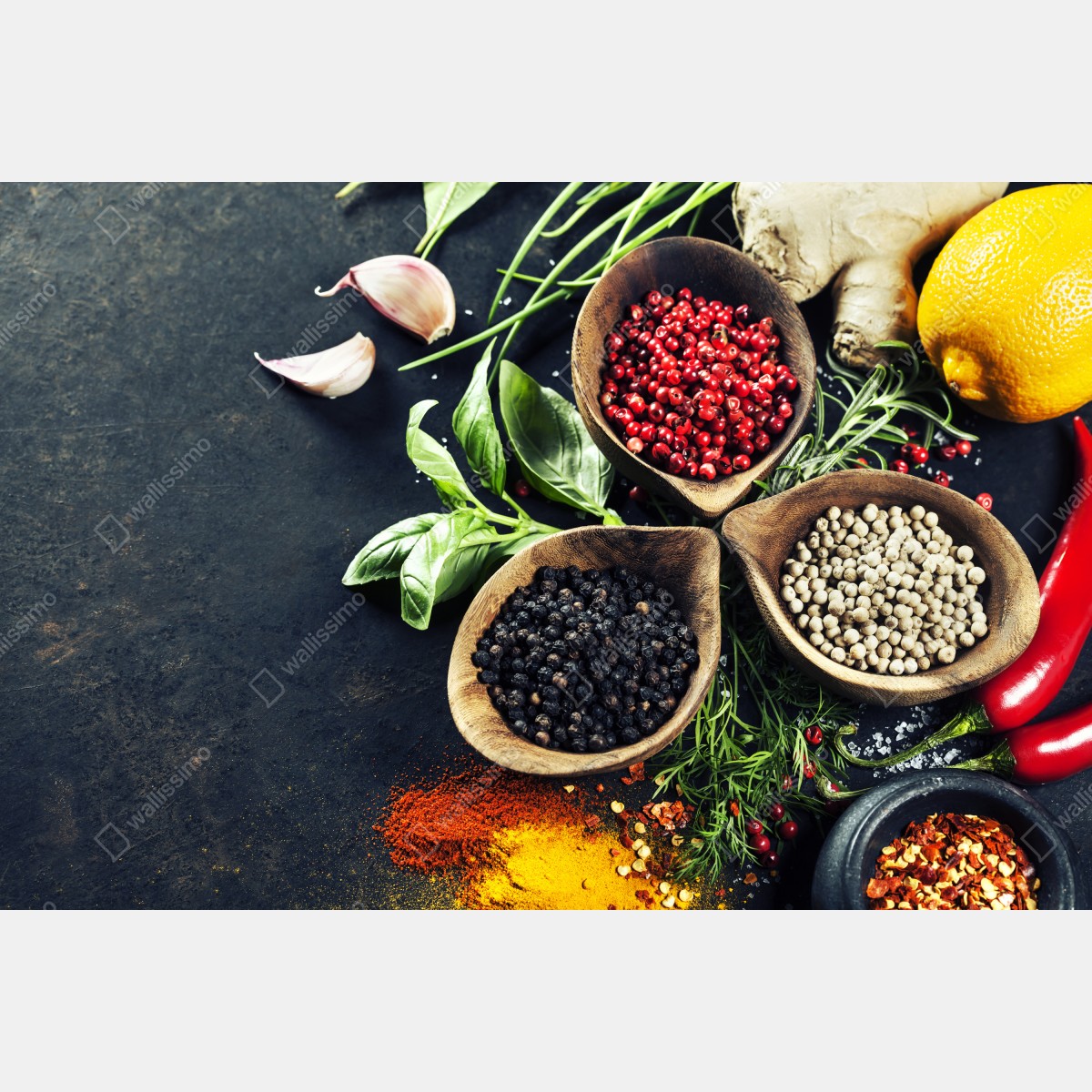 Naklejka repozycjonowalna żywe przyprawy i świeże zioła – Wallissimo® Naklejka repozycjonowalna żywe przyprawy i świeże zioła – Wallissimo®